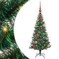 vidaXL Umelý predsvietený vianočný stromček Zelená 120 cm PVC a kov