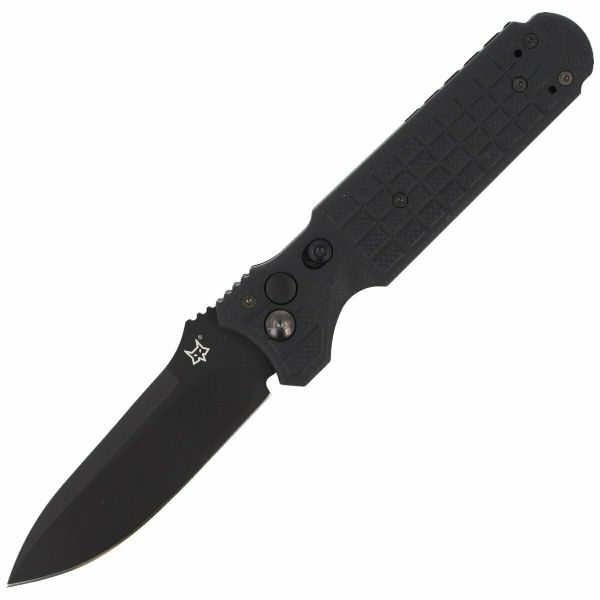 FOX Knives FX-448 B Predator II taktický automatický nôž 9,5 cm, celočierna, FRN