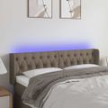vidaXL Čelo postele s LED sivohnedé 163x16x78/88 cm látka