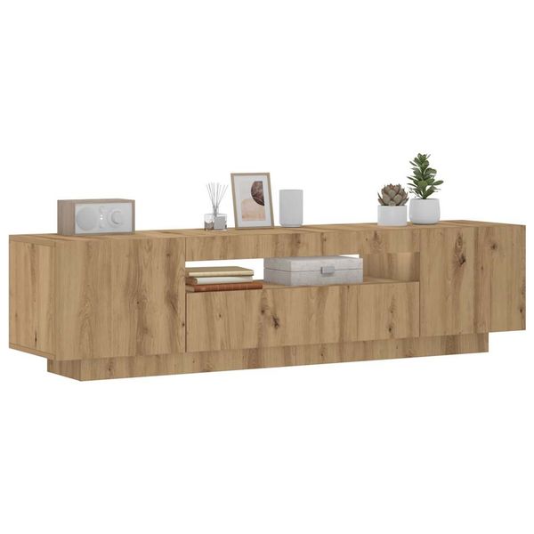 vidaXL TV skrinka s LED dub artisan 160x35x40 cm kompozitné drevo