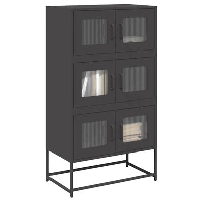 vidaXL Highboard Black 68x39x123 cm Oceľ