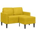 vidaXL 2-miestna pohovka s kreslom v tvare L Žltá 125 cm Zamat
