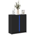 vidaXL Komoda s LED čierna 77x34x85 cm kompozitné drevo
