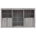 vidaXL Komoda s LED svetlami sivá sonoma 181,5x37x100 cm