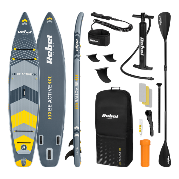 Paddleboard SUP REBEL ACTIVE RBA-4512 PRO TOURING 381x81x15 sivý