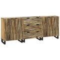 vidaXL Komoda set 3 ks Prírodná 180 x 33 x 75 cm Masívne mango drevo