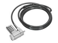 Security cable lock - universally serialized - silver - 2 m