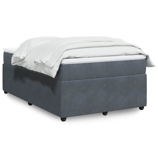 vidaXL Boxspring posteľ s matracom, tmavosivá 120x190 cm, zamat