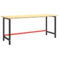 vidaXL Rám pracovného stola matný čierny a matný červený 180x57x79 cm kov