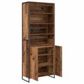 vidaXL Vysoké skrinky Staré drevo 79 x 36 x 200 cm Kompozitné drevo