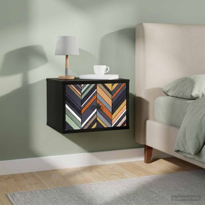 vidaXL Nástenná nočná skrinka OMMEN 2 ks Čierny dub 36 x 33 x 25 cm