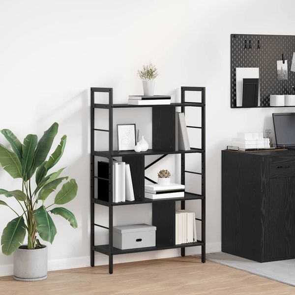 vidaXL Regál na knihy Čierny dub 75 x 30 x 123,5 cm Kompozitné drevo
