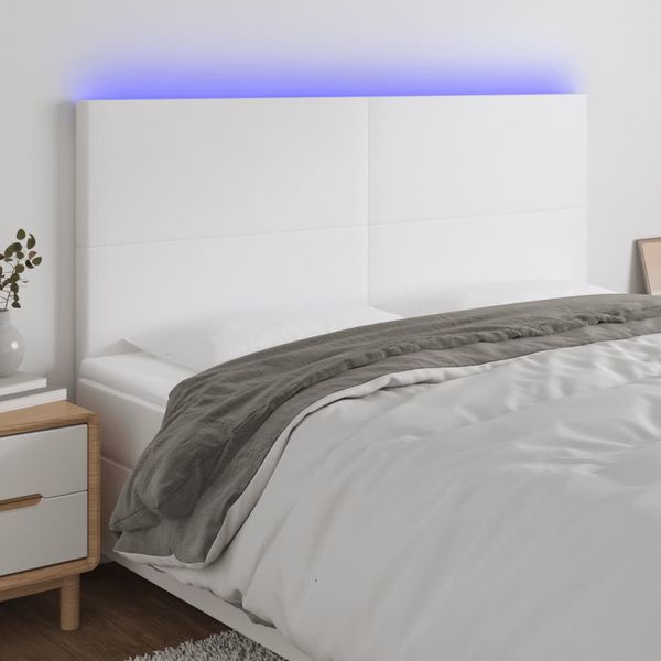 VidaXL Čelo postele biele 180x5x118/128 cm umelá koža