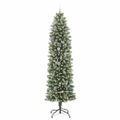 vidaXL Umelý chudý vianočný strom Zelená a biela 240 cm