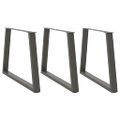 vidaXL Nohy k jedálenskému stolu v tvare V, 3 ks, antracitové, 90 x (72-73,3) cm, oceľ