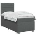 vidaXL Posteľ boxspring s matracom Tmavosivá 100 x 200 cm Látka