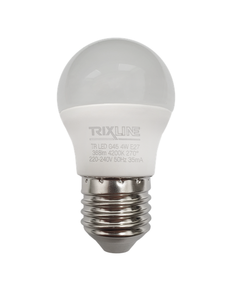 LED žiarovka Trixline 4W 368lm E27 G45 neutrálna biela