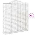 vidaXL Oblúkový gabionový kôš 11ks 200x50x220/240cm pozinkované železo