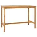 vidaXL Barový stôl Prírodná 150 x 75 x 105 cm Husté teakové drevo