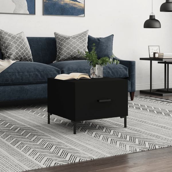 vidaXL Konferenčný stolík čierny 50x50x40 cm spracované drevo