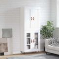vidaXL Vysoká skrinka biela 69,5x34x180 cm spracované drevo