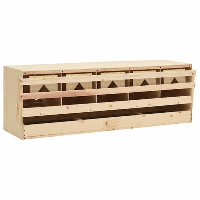 vidaXL Hniezdo pre sliepky, 5 priehradiek 117x33x38cm borovicový masív