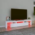 vidaXL TV skrinka s LED svetlami biela 200x36,5x40 cm