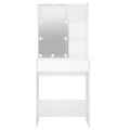 vidaXL Toaletný stolík s LED biely 60x40x140 cm