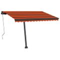vidaXL Automatická markíza LED senzor vetra 350x250 cm oranžovo-hnedá