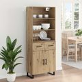 vidaXL Highboard 2 ks Remeselný dub 69,5 x 34 x 180 cm