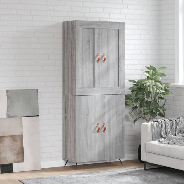vidaXL Vysoká skrinka sivý dub sonoma 69,5x34x180 cm spracované drevo