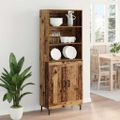 vidaXL Highboard Staré drevo 69,5 x 34 x 180 cm Kompozitné drevo