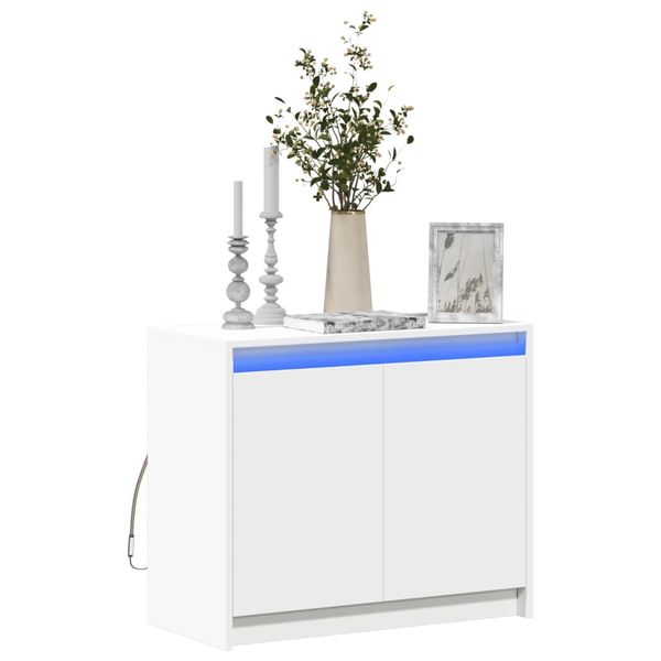 vidaXL Komoda s LED biela 72x34x61 cm kompozitné drevo