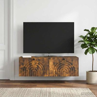 vidaXL Nástenná TV skrinka Dymový dub 98 x 31 x 30 cm Kompozitné drevo