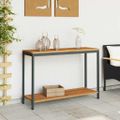 vidaXL Vonkajší stôl s úložiskom Prírodná a čierna 110 x 35 x 75 cm
