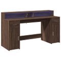 vidaXL Stôl s LED svetlami hnedý dub 160x55x91 cm kompozitné drevo