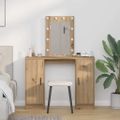 vidaXL Toaletný stolík Hnedá 102 x 33 x 135 cm Kompozitné drevo