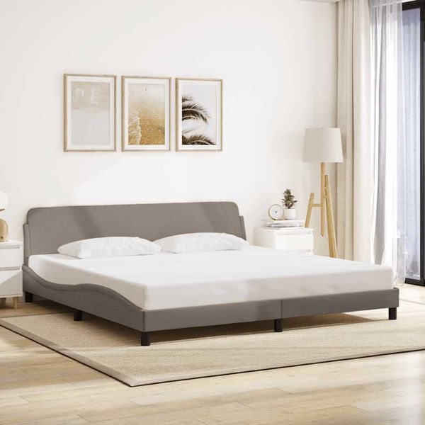 vidaXL Rám postele Dover sivohnedá 200x200 cm látka