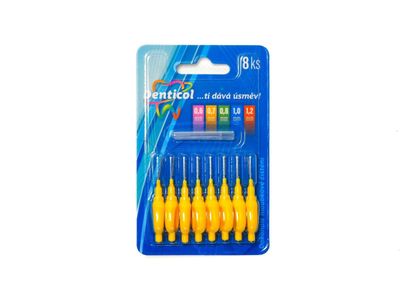 Denticol P01 veľ. 0,7 mm, medzizubná kefka s plochou rukoväťou, 8 + 8 ks