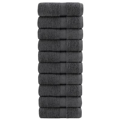 vidaXL Prémiové umývacie utierky SOLUND 10 ks antracitové 30x30 cm 600 g/m²