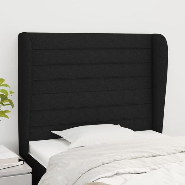 vidaXL Čelo postele so záhybmi čierne 93 x 23 x 118/128 cm látka