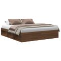 VidaXL Rám postele hnedý dub 180x200 cm Super King Size