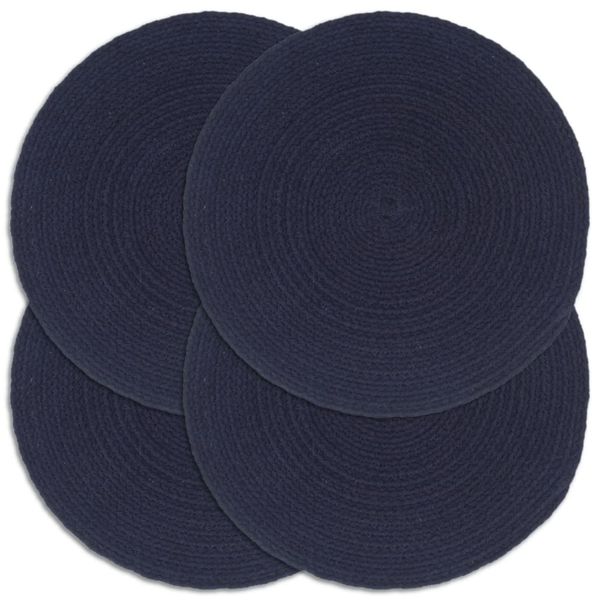 vidaXL Prestierania 4 ks námornícke-modré 38 cm bavlnené okrúhle