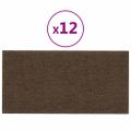vidaXL Nástenné panely 12 ks hnedé 30x15 cm látkové 0,54 m²