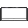 vidaXL Konzolový stolík čierny mramor 160x35x75,5 cm tvrdené sklo