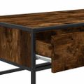 vidaXL Konferenčný stolík dymový dub 100x50x35 cm kompozit.drevo a kov