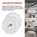 LED nástenné svietidlo ILVI, kruhové 45 W, stmievanie + CCT, čierna + drevo