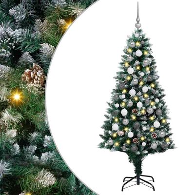 vidaXL Umelý vianočný stromček Zelená 180 cm PVC a Oceľ a Plast