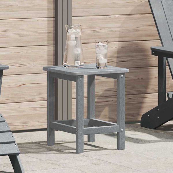 vidaXL Bočný stôl Svetlosivá 38 x 38 x 46 cm Polyetylén