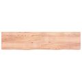 vidaXL Kúpeľňová doska bledohnedá 220x50x(2-6) cm ošetrený masív